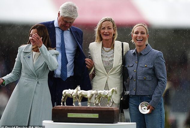 Zara Tindall looked to be in high spirits as she attended the fifth and final day of the MARS Badminton Horse Trials on Sunday to collect a revered accolade