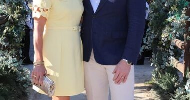 Zara Tindall was spotted dancing with Strictly Come Dancing legend as fans begged the BBC to to 'make it happen' after her husband Mike (right) shared a snap on Instagram