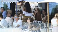 Michelle Obama and her daughters were pictured enjoying lunch at an exclusive club on the idyllic Spanish island of Mallorca.