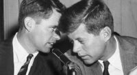 Bobby and Jack Kennedy. Both were rumoured lovers of Marilyn