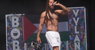 In an astonishing dereliction of duty, the BBC did not pull the plug on punk duo Bob Vylan (frontman Bobby Vylan pictured during their Glastonbury set) as they embarked on an anti-Semitic rant, writes Leo McKinstry