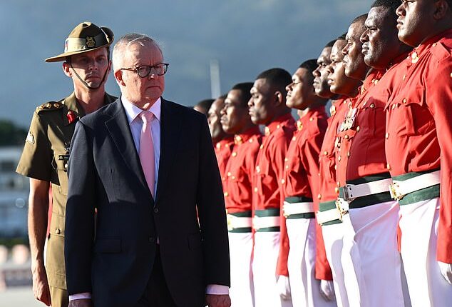 Primie Minister Anthony Albanese (pictured in Fiji on Friday) spoke out ahead of the G7 Summit in Canada