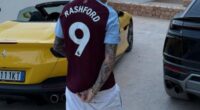 Manchester United's Alejandro Garnacho posted a picture of himself wearing Marcus Rashford's Aston Villa shirt