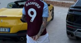 Manchester United's Alejandro Garnacho posted a picture of himself wearing Marcus Rashford's Aston Villa shirt