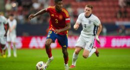 Valencia defender Christian Mosquera played in Spain's Euro U21 defeat to England
