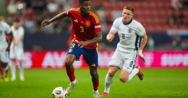 Valencia defender Christian Mosquera played in Spain's Euro U21 defeat to England