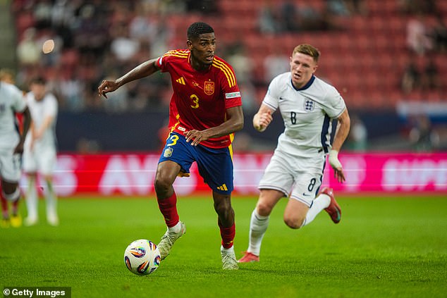 Valencia defender Christian Mosquera played in Spain's Euro U21 defeat to England