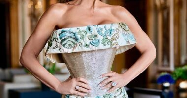 Lauren Sánchez stepped out in a Schiaparelli gown that she paired with a stunning sparkler