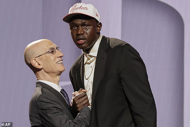 Khaman Maluach, 18, cried after being picked by the Phoenix Suns in the NBA Draft