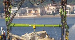 Already by 8am much of the boat was out of the crystal blue waters of the Mediterranean in front of the fishing hamlet of Porticello on the Italian island of Sicily