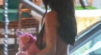 Bianca Censori, 30, toted a stuffed animal at the Château Marmont hotel in LA on Monday