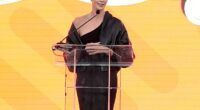 Charlize Theron eviscerated Jeff Bezos and Lauren Sanchez's wedding extravaganza at her charity event Block Party on Saturday night; pictured at her Saturday event