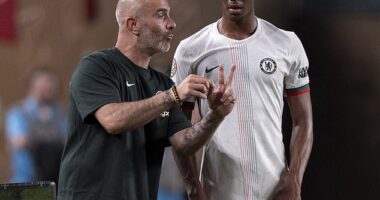 Chelsea manager Enzo Maresca (left) has said that Josh Acheampong (right) is not for sale