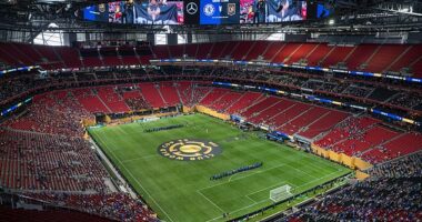 A sparse crowd awaits Chelsea at Mercedes-Benz Stadium as they face Los Angeles in Atlanta