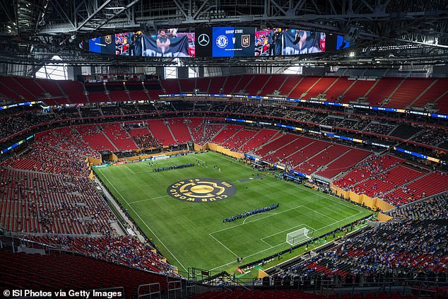 A sparse crowd awaits Chelsea at Mercedes-Benz Stadium as they face Los Angeles in Atlanta
