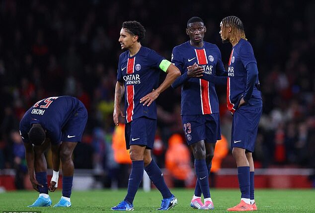 Chelsea have opened talks to sign PSG striker Randal Kolo Muani (second from right)