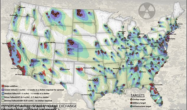 While Iran does not possess such weapons, its allies Russia and China have more than 6,000 nuclear warheads combines, leading Americans to worry that the US could soon be a target