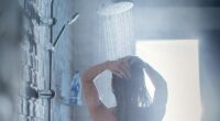 Experts have finally revealed the truth about whether it is safe to urinate standing up in the shower for both men and women (stock image)
