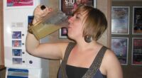 Amy Deards is pictured while still drinking, she was a heavy drinker from the age of 16