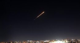 Missiles fired from Iran are seen streaking across the skies over the city of Hebron in the West Bank on Wednesday as insiders tell DailyMail.com that Israel's bombardment has the regime on the back foot of their conflict