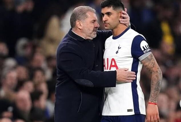 Cristian Romero posted this image of himself with Ange Postecoglou on Instagram