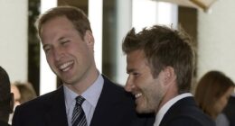 David Beckham (pictured, right) shared two clips on his Instagram Stories, wishing Prince William (pictured, left) a happy birthday