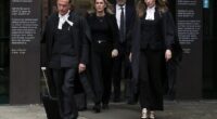 Patterson's defence team Colin Mandy SC, Ophelia Hollway, Bill Doogue and Sophie Stafford exit the court on Tuesday