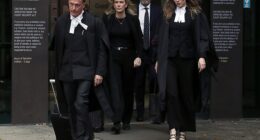 Patterson's defence team Colin Mandy SC, Ophelia Hollway, Bill Doogue and Sophie Stafford exit the court on Tuesday