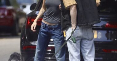 Sharing a tender kiss in the sunshine, these exclusive pictures prove Emma Corrin has moved on after splitting from Hollywood star Rami Malek