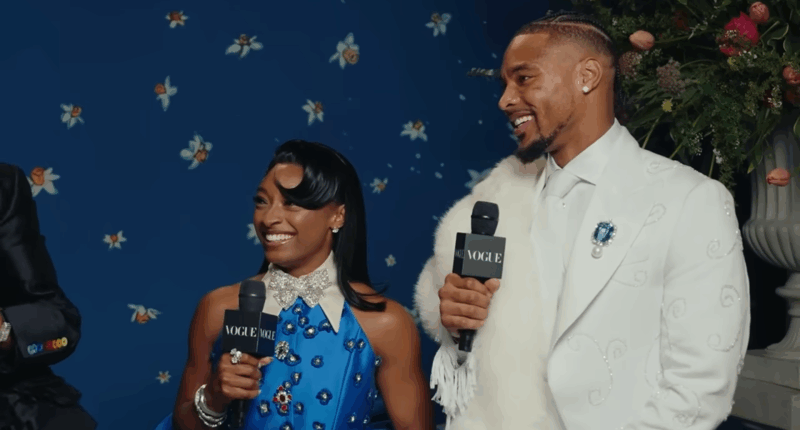 Simone Biles and Jonathan Owens at the Met Gala.