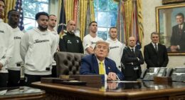 Donald Trump stunned the soccer players in the Oval Office with a dig at trans athletes