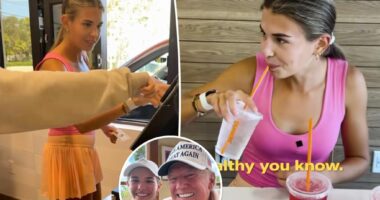 Donald Trump's granddaughter Kai works at Dunkin' Donuts drive-thru