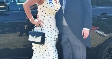 Eamonn Holmes puts on a loved up display with girlfriend Katie Alexander as they attend Ascot - weeks after he removed wedding ring amid Ruth Langsford split