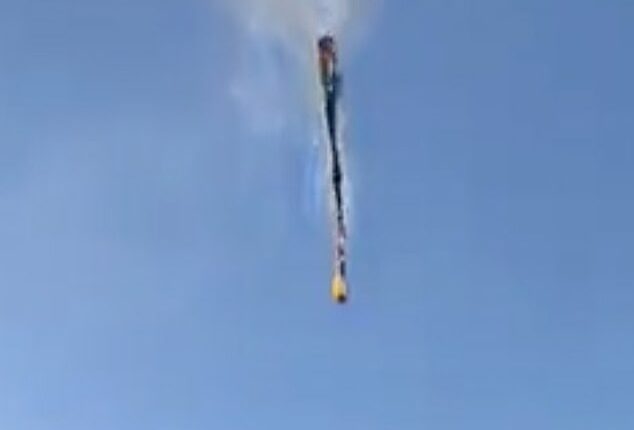 At least eight people have died after a hot-air balloon burst into flames and plunged to the ground in Brazil (pictured) - as it is claimed two miraculously survived