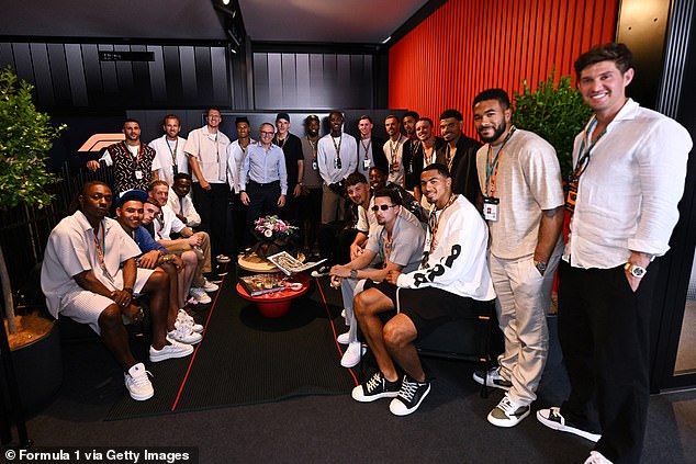 The England men's national football team took a trip to the F1 Grand Prix of Spain on Sunday