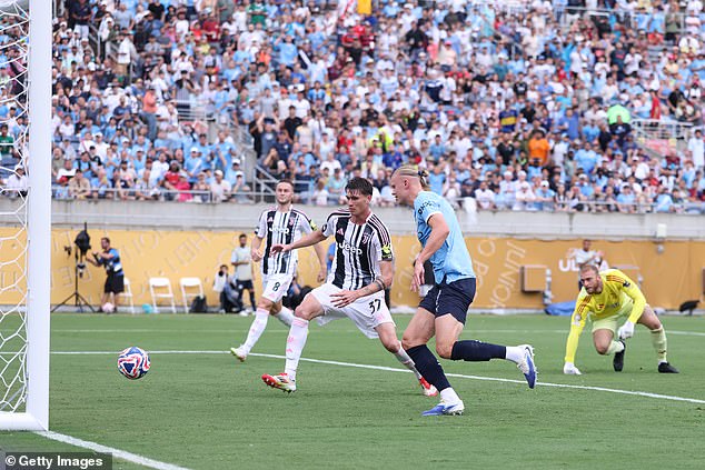 Norwegian striker Erling Haaland was one of Manchester City's five goal scorers in Orlando