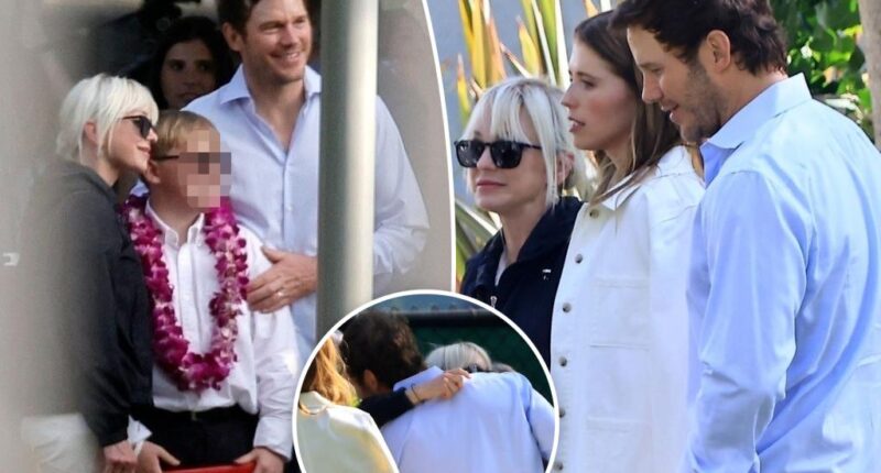 Exes Chris Pratt and Anna Faris hug as they're pictured together for first time in 7 years