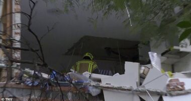 A powerful gas blast ripped through a three-storey unit on Clarence Street, Lidcombe just after 6.30am, shaking residents awake and sending debris raining into the street