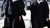 Patterson's barristers Sophie Stafford and Colin Mandy enter the court on Wednesday