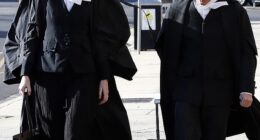 Patterson's barristers Sophie Stafford and Colin Mandy enter the court on Wednesday