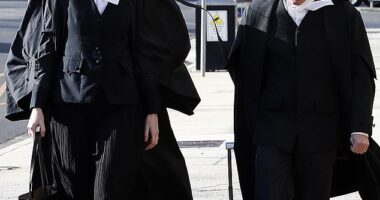 Patterson's barristers Sophie Stafford and Colin Mandy enter the court on Wednesday
