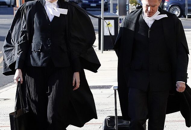 Patterson's barristers Sophie Stafford and Colin Mandy enter the court on Wednesday