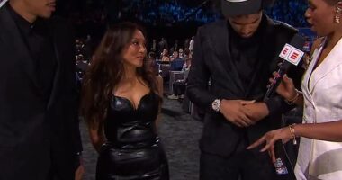 Fans went wild for Dylan Harper's mom Maria at the NBA Draft in New York on Wednesday