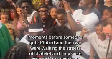 Nat from London shared footage of the Fete de la Musique crowd moments before chaos broke out, he claimed