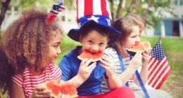 kid eating watermelon