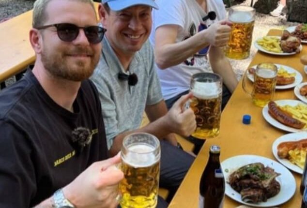 Andrey Arshavin looked unrecognisable as he tucked into a beer stein in Munich last week