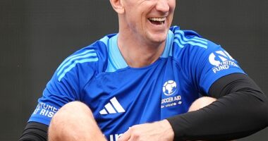 Joe Hart was in good spirits as he showed off the initial result of a hair transplant on Friday