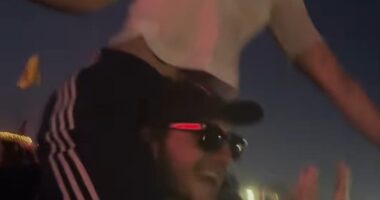 Gracie Abrams continued her loved-up weekend at Glastonbury with boyfriend Paul Mescal, as she danced on his shoulders during The Cure's set on Sunday