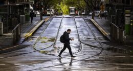 Officers cordoned off Collins Street in Melbourne's CBD from the public about 4.15am on Saturday after a body was found outside an EzyMart (stock image)