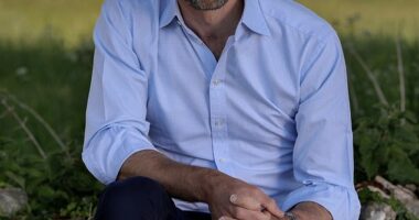 Prince William (pictured) turns 43-years-old today. This new portrait was launched to mark his birthday